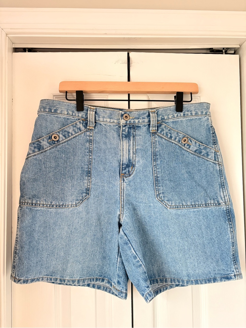 Faded Glory 100% Cotton High-Rise Light Wash Denim Shorts